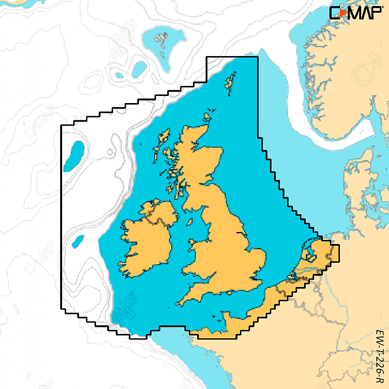 C-Map REVEAL X United Kingdom and Ireland Chart EW-T-226-R-MS
